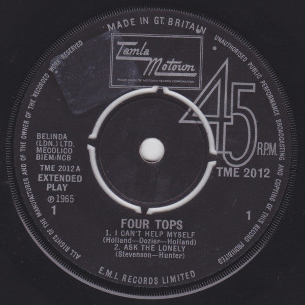 Four Tops : Four Tops (7", EP, Mono, 4 P)