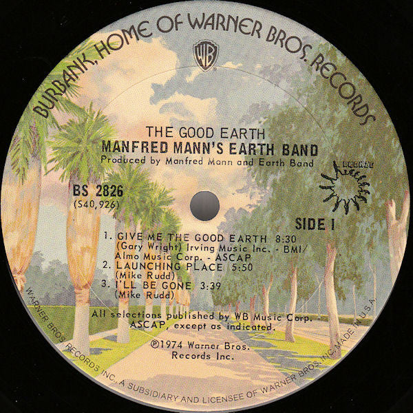 Manfred Mann's Earth Band : The Good Earth (LP, Album, Pit)