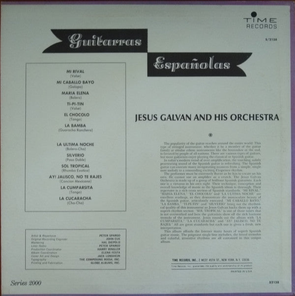 Jesus Galvan And His Orchestra : Guitarras Espanolas (LP)