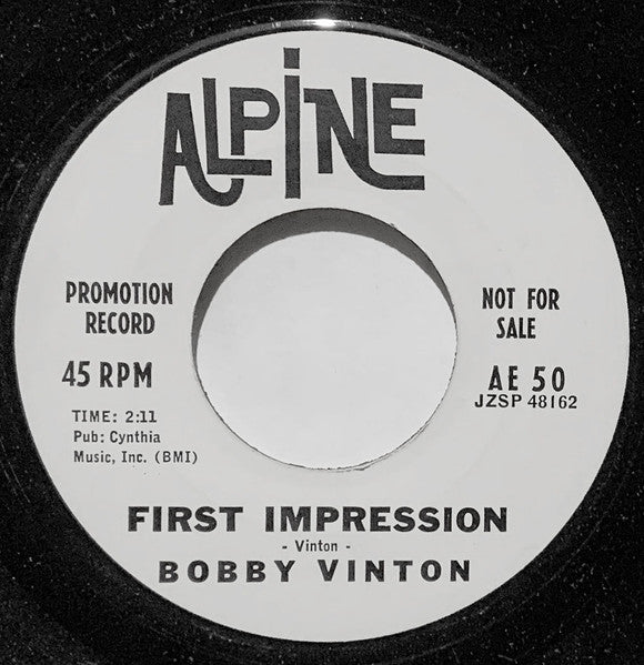Bobby Vinton : First Impression / You'll Never Forget (7", Promo)