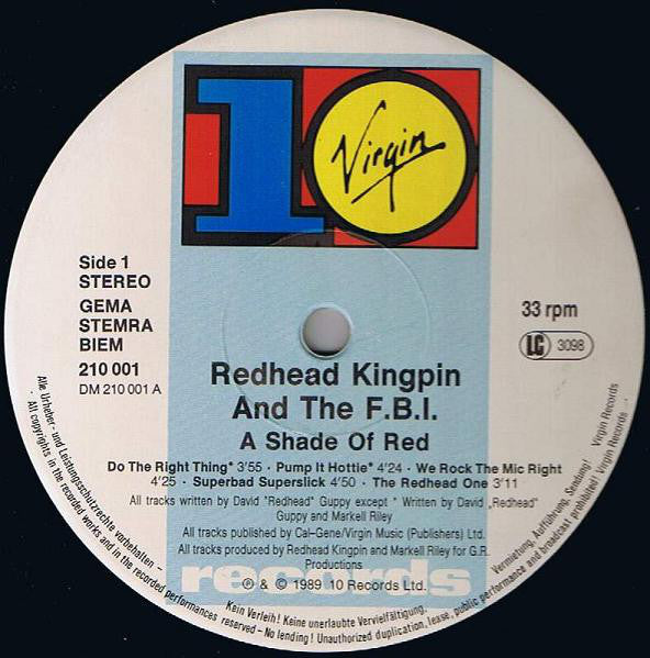 Redhead Kingpin And The FBI : A Shade Of Red (LP, Album)
