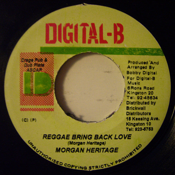 Morgan Heritage : Reggae Bring Back Love (7")