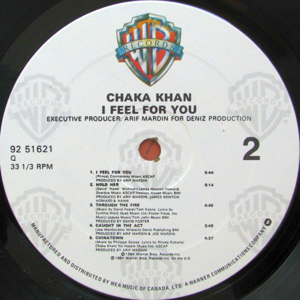 Chaka Khan : I Feel For You (LP, Album)
