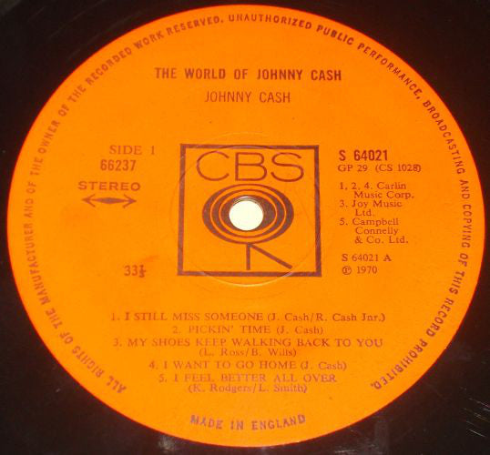 Johnny Cash : The World Of Johnny Cash (2xLP, Comp)