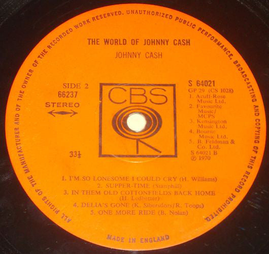 Johnny Cash : The World Of Johnny Cash (2xLP, Comp)