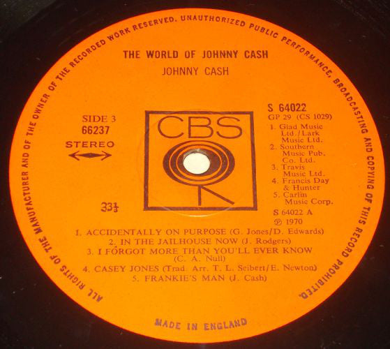 Johnny Cash : The World Of Johnny Cash (2xLP, Comp)