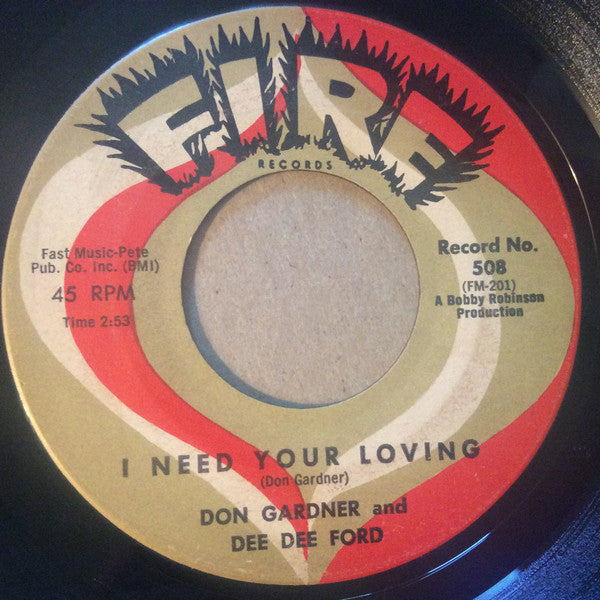 Don Gardner And Dee Dee Ford : I Need Your Loving / Tell Me (7", Single, Mon)