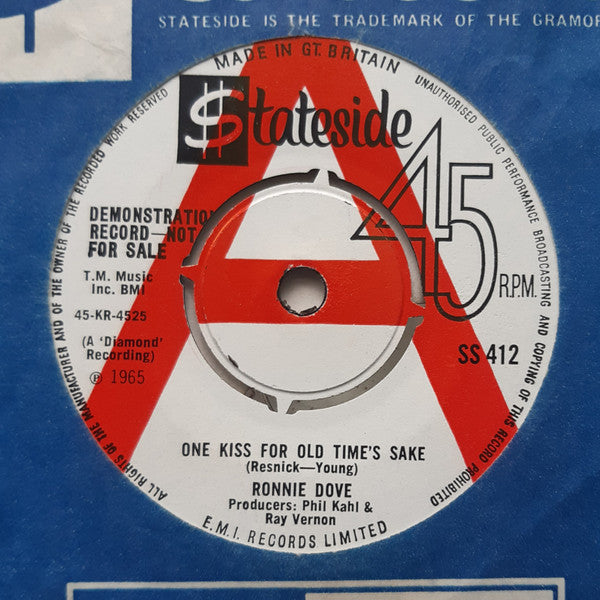 Ronnie Dove : One Kiss For Old Time's Sake (7", Promo)