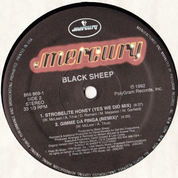 Black Sheep : Strobelite Honey (12", Single)