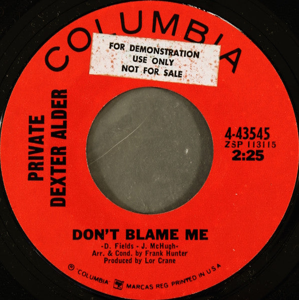 Private Dexter Alder : Paper Doll / Don't Blame Me (7", Styrene)