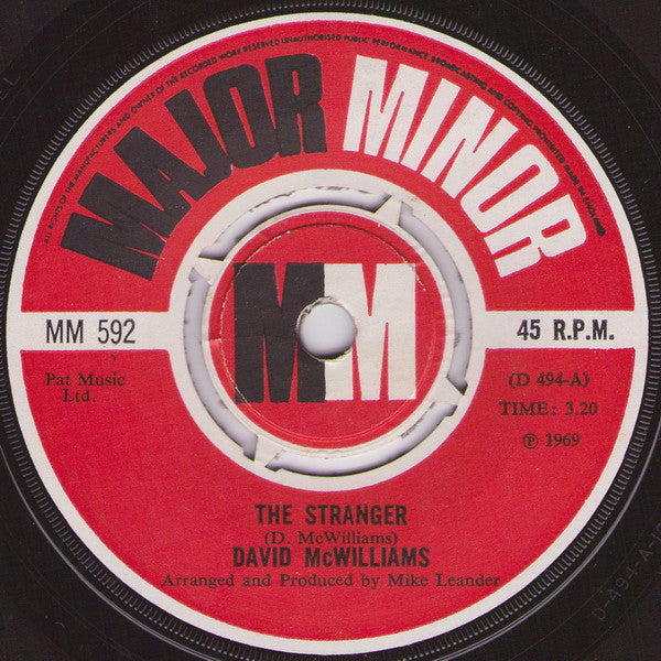 David McWilliams : The Stranger (7", Single)