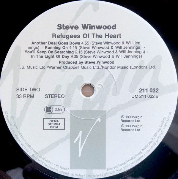 Steve Winwood : Refugees Of The Heart (LP, Album)
