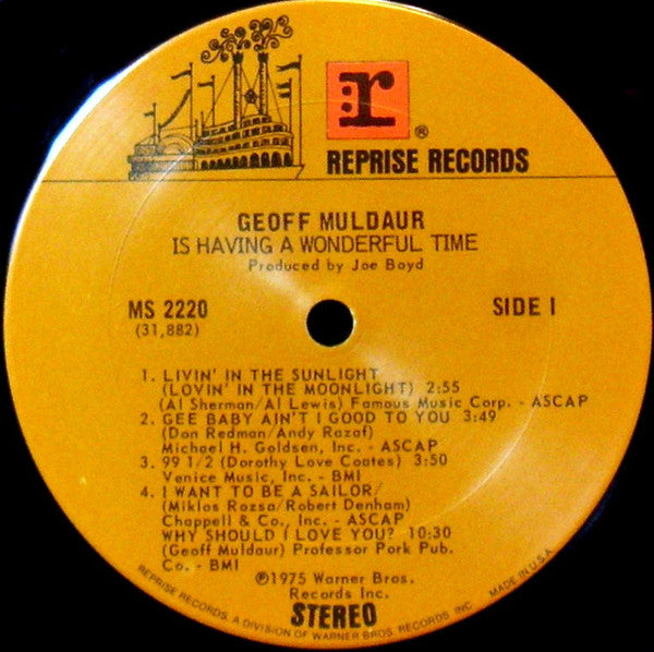Geoff Muldaur : Is Having A Wonderful Time (LP, Album, San)