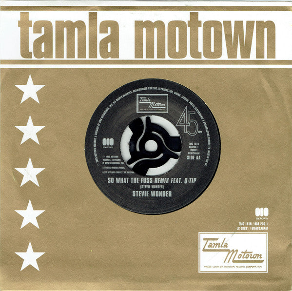 Stevie Wonder : So What The Fuss (7", Single)
