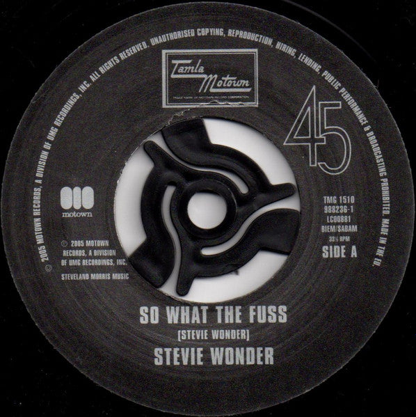 Stevie Wonder : So What The Fuss (7", Single)