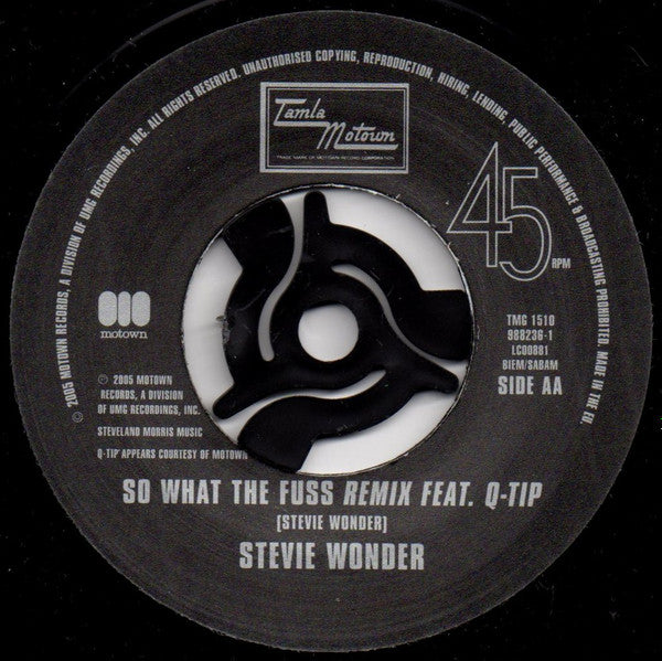 Stevie Wonder : So What The Fuss (7", Single)