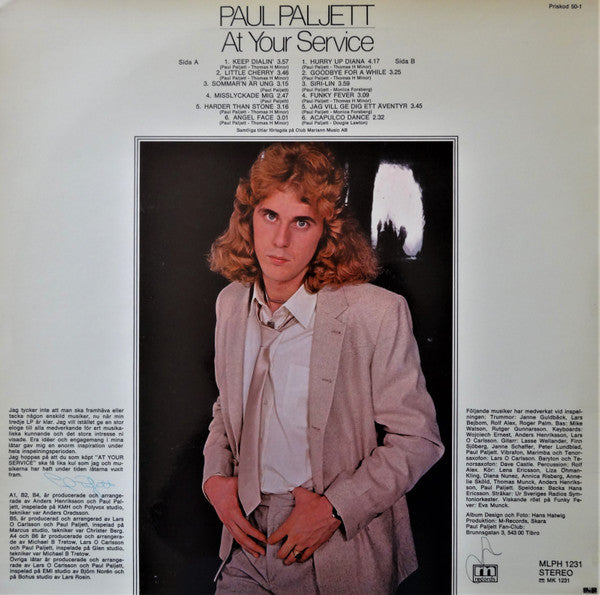 Paul Paljett : At Your Service (LP, Album)