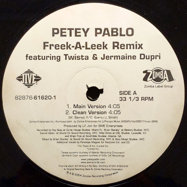 Petey Pablo : Freek-A-Leek Remix (12")
