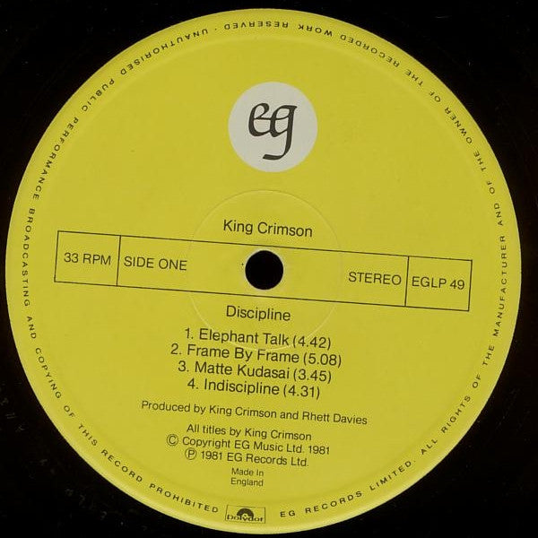 King Crimson : Discipline (LP, Album)