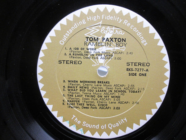 Tom Paxton : Ramblin' Boy (LP, Album)