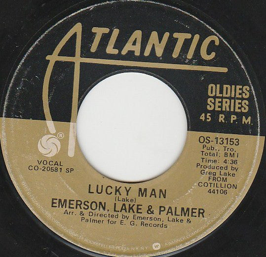 Emerson, Lake & Palmer : Lucky Man / From The Beginning (7", Single, Spe)