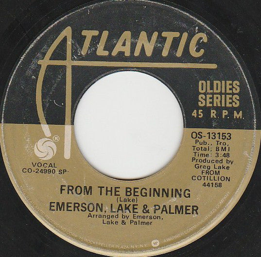 Emerson, Lake & Palmer : Lucky Man / From The Beginning (7", Single, Spe)