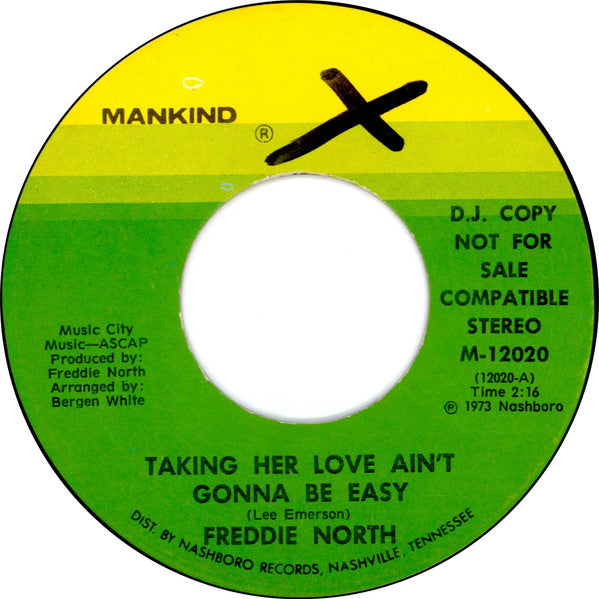 Freddie North : Taking Her Love Ain't Gonna Be Easy / Taking Her Love Ain't Gonna Be Easy (7", Single, Promo)
