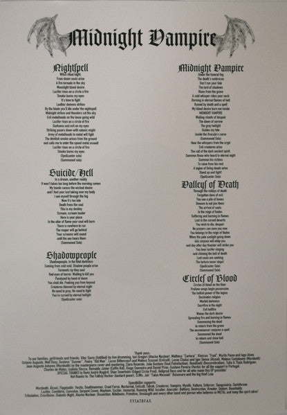 Speedkiller (2) : Midnight Vampire (12", EP, Ltd)