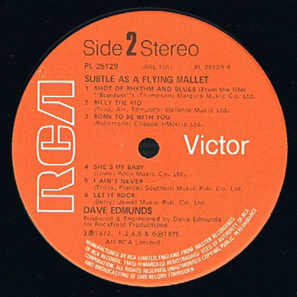 Dave Edmunds : Subtle As A Flying Mallet (LP, Album, RE)