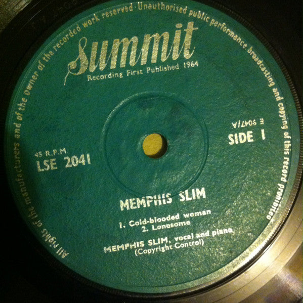 Memphis Slim : The World's Foremost Blues Singer (7", EP)
