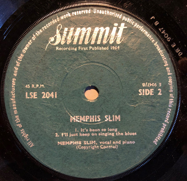 Memphis Slim : The World's Foremost Blues Singer (7", EP)