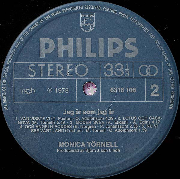 Monica Törnell : Jag Är Som Jag Är (LP, Album)