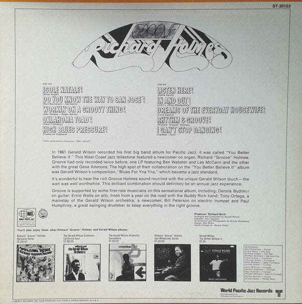 Richard "Groove" Holmes : Workin' On A Groovy Thing (LP, Album, Gat)