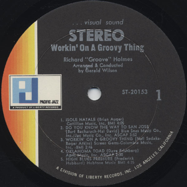 Richard "Groove" Holmes : Workin' On A Groovy Thing (LP, Album, Gat)