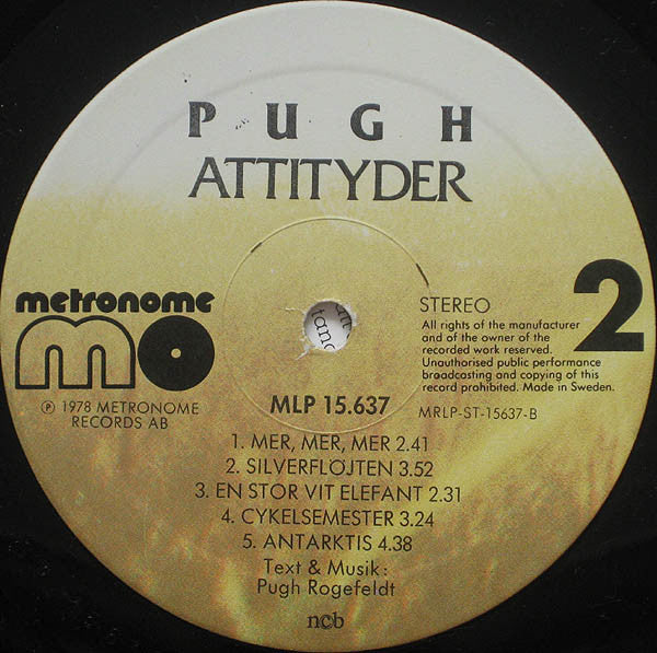 Pugh Rogefeldt : Attityder (LP, Album)