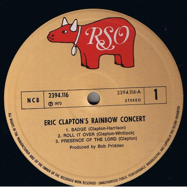 Eric Clapton : Eric Clapton's Rainbow Concert (LP, Album, Gat)