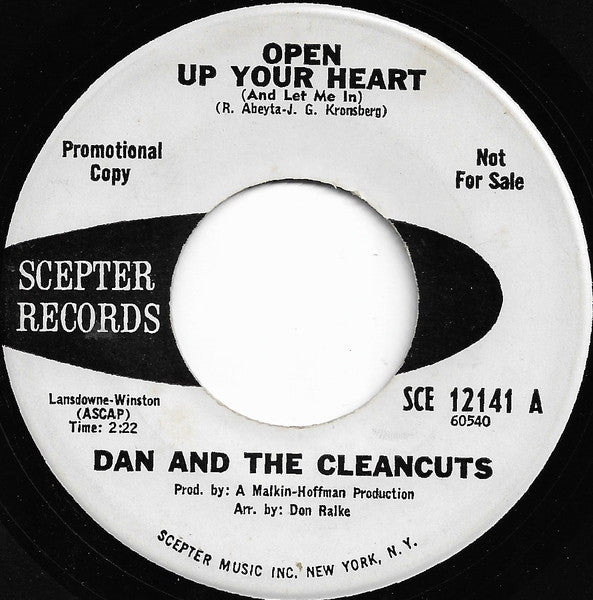 Dan & The Clean Cuts : Open Up Your Heart / Let Love Win (7", Promo)