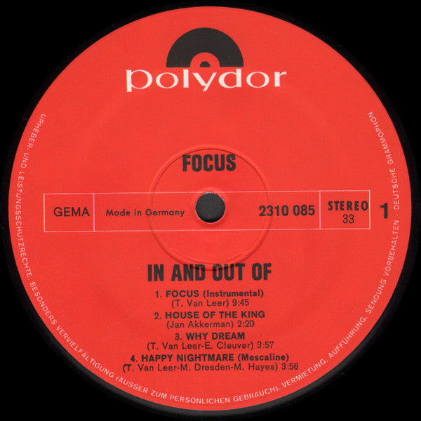 Focus (2) : In And Out Of Focus (LP, Album)