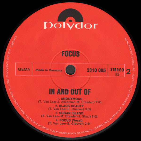 Focus (2) : In And Out Of Focus (LP, Album)
