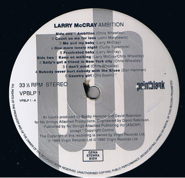 Larry McCray : Ambition (LP, Album)