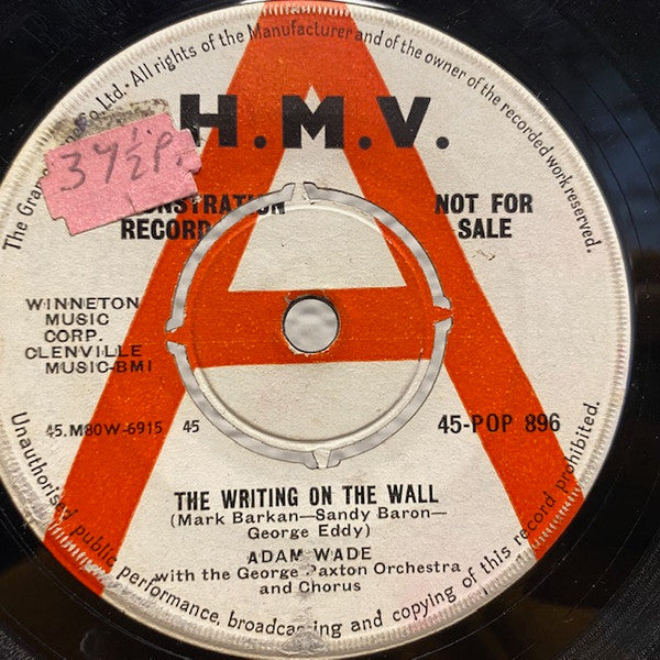 Adam Wade (2) With The George Paxton And His Orchestra And Chorus : Point Of No Return (7", Promo)