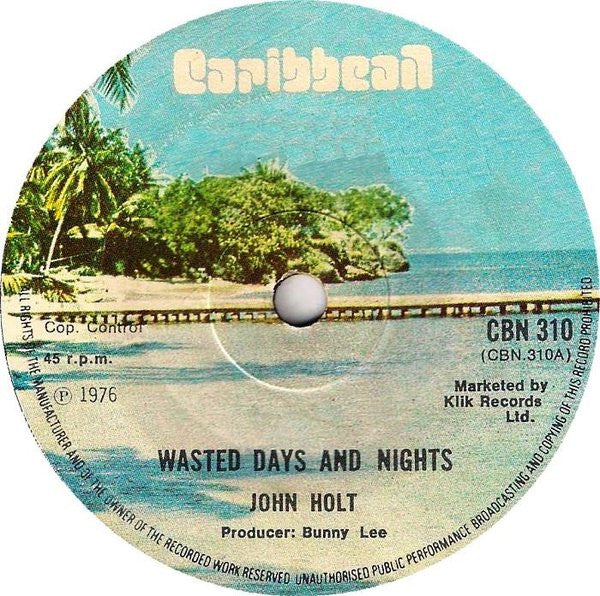 John Holt : Wasted Days And Nights (7", Sol)