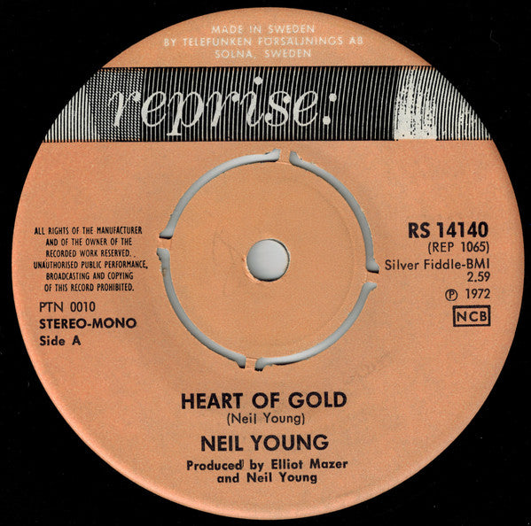 Neil Young : Heart Of Gold / Sugar Mountain (7", Single)