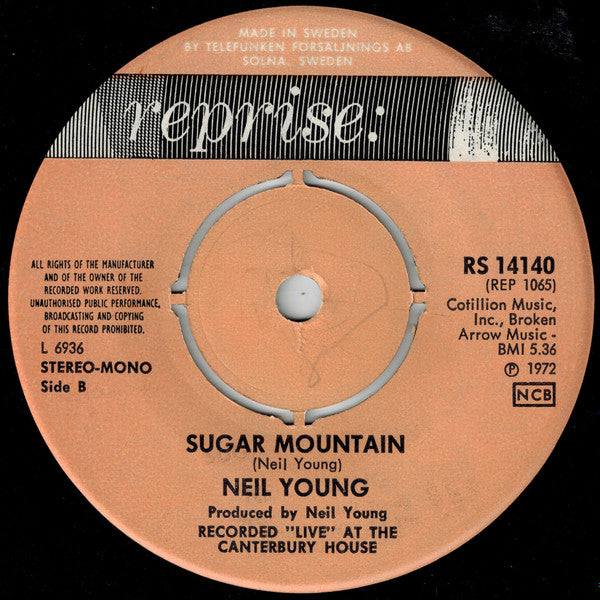 Neil Young : Heart Of Gold / Sugar Mountain (7", Single)