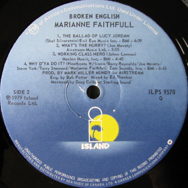 Marianne Faithfull : Broken English (LP, Album)