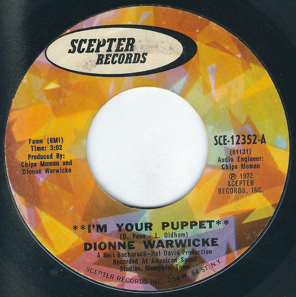 Dionne Warwick : I'm Your Puppet (7", Single, Styrene)