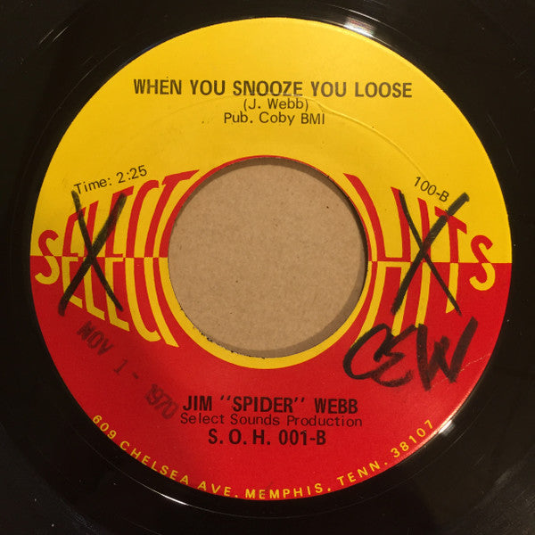 Jim "Spider" Webb : Biggest Coward Of The West (7")