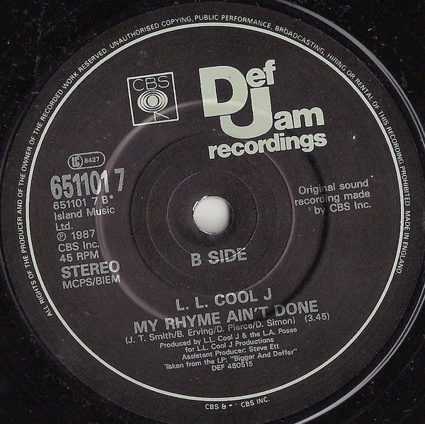 LL Cool J : I Need Love (7", Single, Com)
