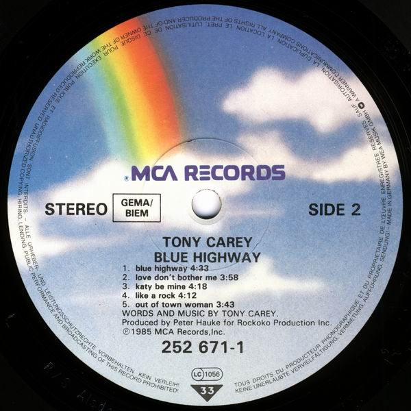Tony Carey : Blue Highway (LP, Album)