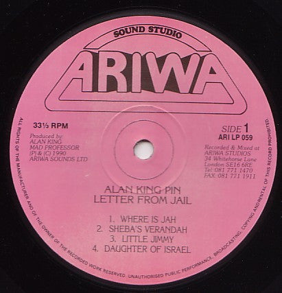 Alan King Pin : Letter From Jail (LP, Album)